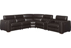 4-SEAT POWER RECLINING LEATHER SECTIONAL SOFA WITH OUTLETS AND USB PORTS