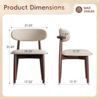 Wood Dining Chairs Set of 4, Modern Kitchen Chair, Upholstered Dining Chair with Ergonomic Backrest and Non-Slip Foot Pads, Farmhouse Dining Chairs Very Strong (Beige)