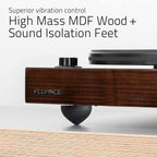 Fluance RT82 Reference High Fidelity Vinyl Turntable Record Player with Ortofon OM10 Cartridge  Speed Control Motor  High Mass MDF Wood Plinth  Vibration Isolation Feet - Piano Black