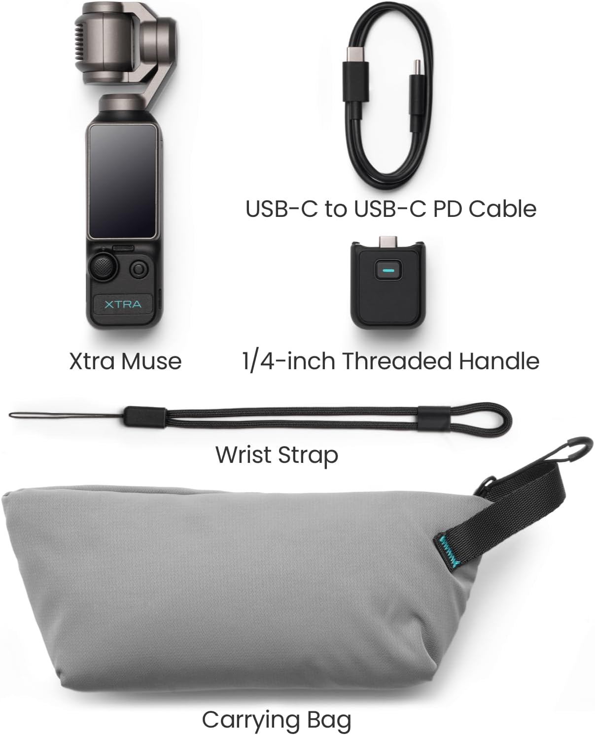 Xtra Muse  Vlogging Camera with 1'' CMOS & 4K/120fps Videos  Pocket Camera with 3-Axis Gimbal Stabilizer  Fast Focusing  Face/Object Tracking  Digital Video Camera for Photography  Digital Camera