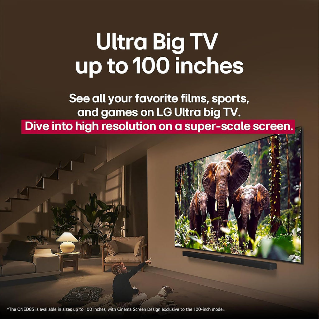 LG 75-Inch Class QNED evo AI QNED85A Series Mini LED 4K Smart TV w/AI Picture  AI Sound  HDR10  AI Super Upscaling 4K  Filmmaker Mode  Wow Orchestra  Alexa Built-in (75QNED85AUA  2025)