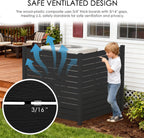 Kozyard 50" W x 48" H Outdoor Privacy Screens Aluminum Post  Air Conditioner Fence Panels  Pool Equipment Enclosure  Trash Can Screens Fence Kit for Outside Backyard Patio(Black/3Panels)