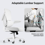 TRALT Office Chair - Ergonomic Desk Chair with Adjustable Lumbar Support, Mesh Computer Chair, Executive Chairs for Home Office Comfortable Lumbar Support (Cloud White)