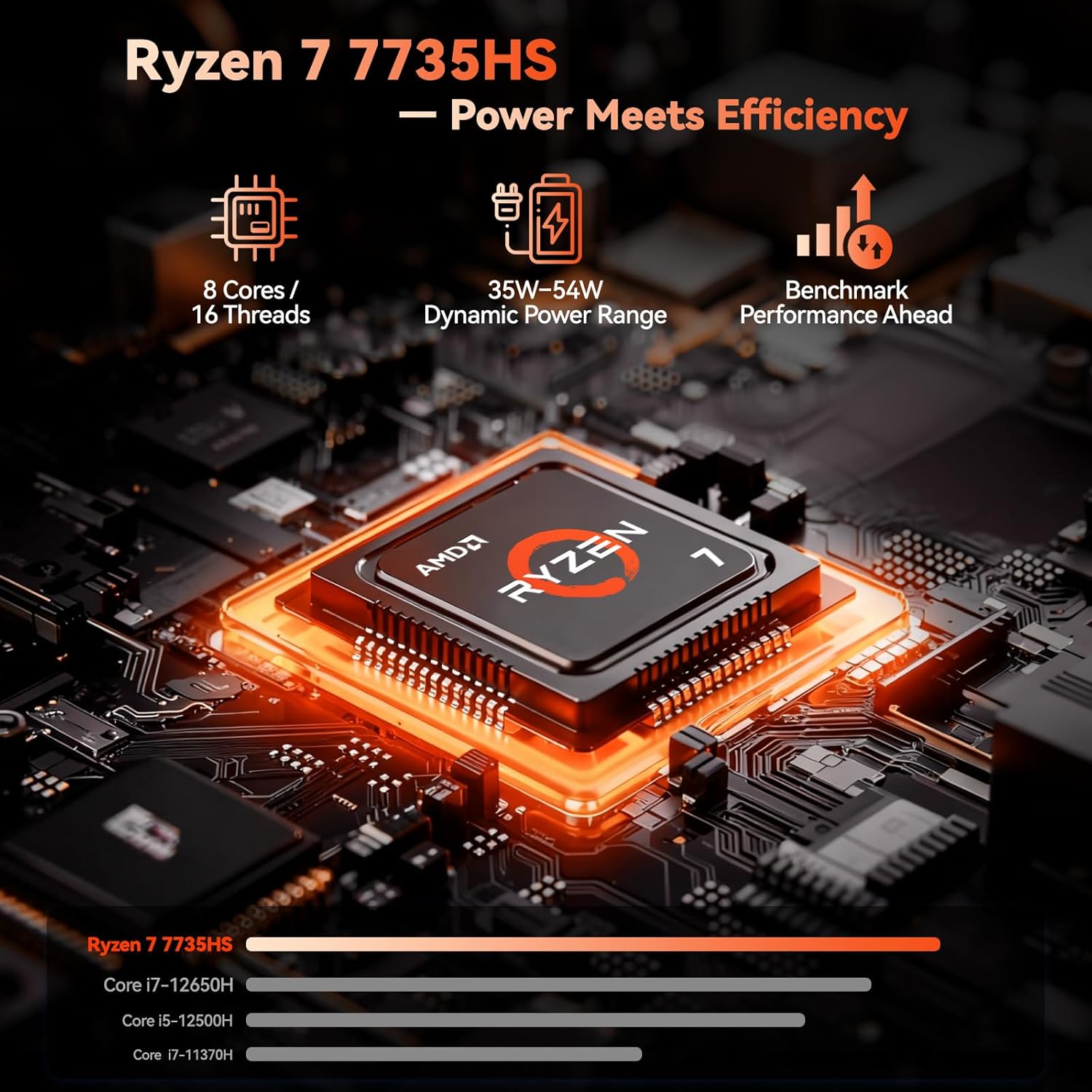 NIMO 2026 Gaming Laptop  17.3" FHD IPS Large Screen  AMD R7 7735HS (Up to 4.75 GHz  Beat i7-12650H) Computer with 16GB DDR5 RAM 256GB SSD  180° Vewing  Radeon 680M  Dual Fans  for Business  College