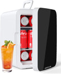 Antarctic Star Compact Mini Fridge, Portable Small Refrigerator with AC/DC Power, 10 Liter/ 2.6 Gal Small Cosmetics Cooler for Beverage, Food, Skincare, Bedroom, Office and Car, White