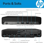 HP Pro Mini 400 Desktop Computer PC with Intel i7-12700T  (12C/20T)  16GB RAM  512GB SSD  Triple 4K Display (DP 1.4/HDMI 2.1)  WiFi and Bluetooth  Windows 11 Pro (with Keyboard & Mouse & Stand)  Black