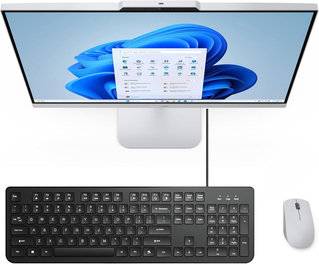 Lenovo 24 IdeaCentre All-in-One 1080P Desktop Computer  Intel 8-Core i3-N305 Processor  16GB DDR4 RAM  1TB PCIe SSD  23.8" AIO for Home  Lifetime Office 365 for Web  WiFi 6  Bluetooth  Win 11  White
