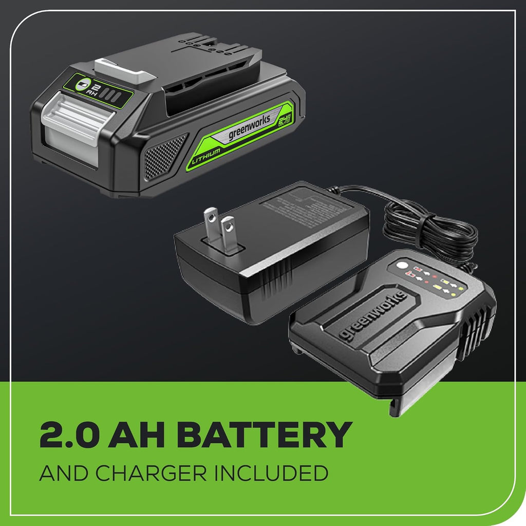 Greenworks 24V Cordless Multi-Tool, Oscillating Tool for Cutting/Nailing/Scraping/Sanding with 6 Variable Speed Control, 2.0Ah Battery, 2A Charger and 13 Accessories Included
