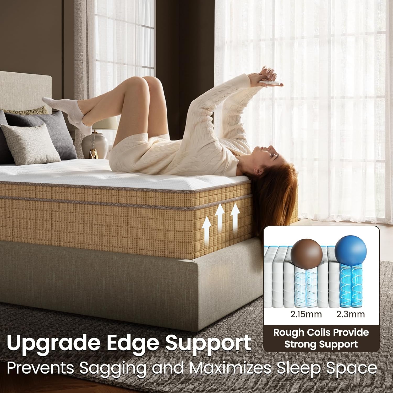 BedStory Extra Firm Queen Mattress, 12 Inch Hybrid Mattresses with Extra Back and Lumbar Hip Support, Pressure and Pain Relief, CertiPUR-US Certified, Fiberglass-Free, 365 Nights Trial
