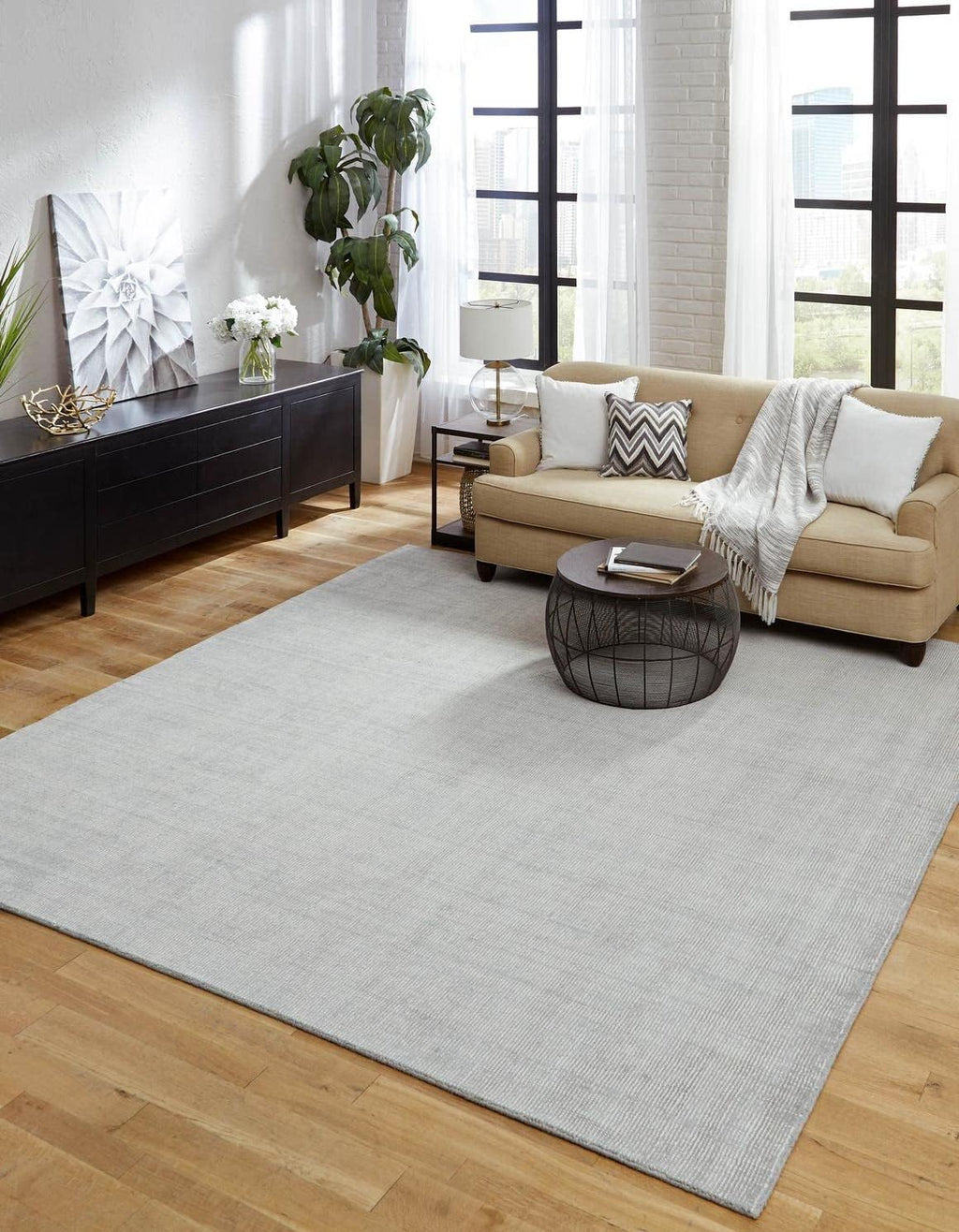 Unique Loom English Manor Collection Area Rug - Farmhouse (10' Square, Grey Manor/ Ivory)