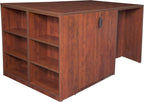 Regency Legacy Stand Up 2 Storage Cabinet/ 2 Desk Quad with Bookcase End- Cherry