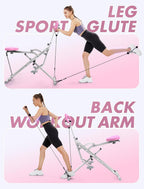 Sportsroyals Squat Machine, Squat Assist Rower for Glutes and Thighs, Foldable Exercise Equipment w/ Four Adjustable Resistance for Home, Full Body Workout Machine