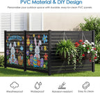 Kozyard 50" W x 48" H Outdoor Privacy Screens Aluminum Post  Air Conditioner Fence Panels  Pool Equipment Enclosure  Trash Can Screens Fence Kit for Outside Backyard Patio(Black/3Panels)