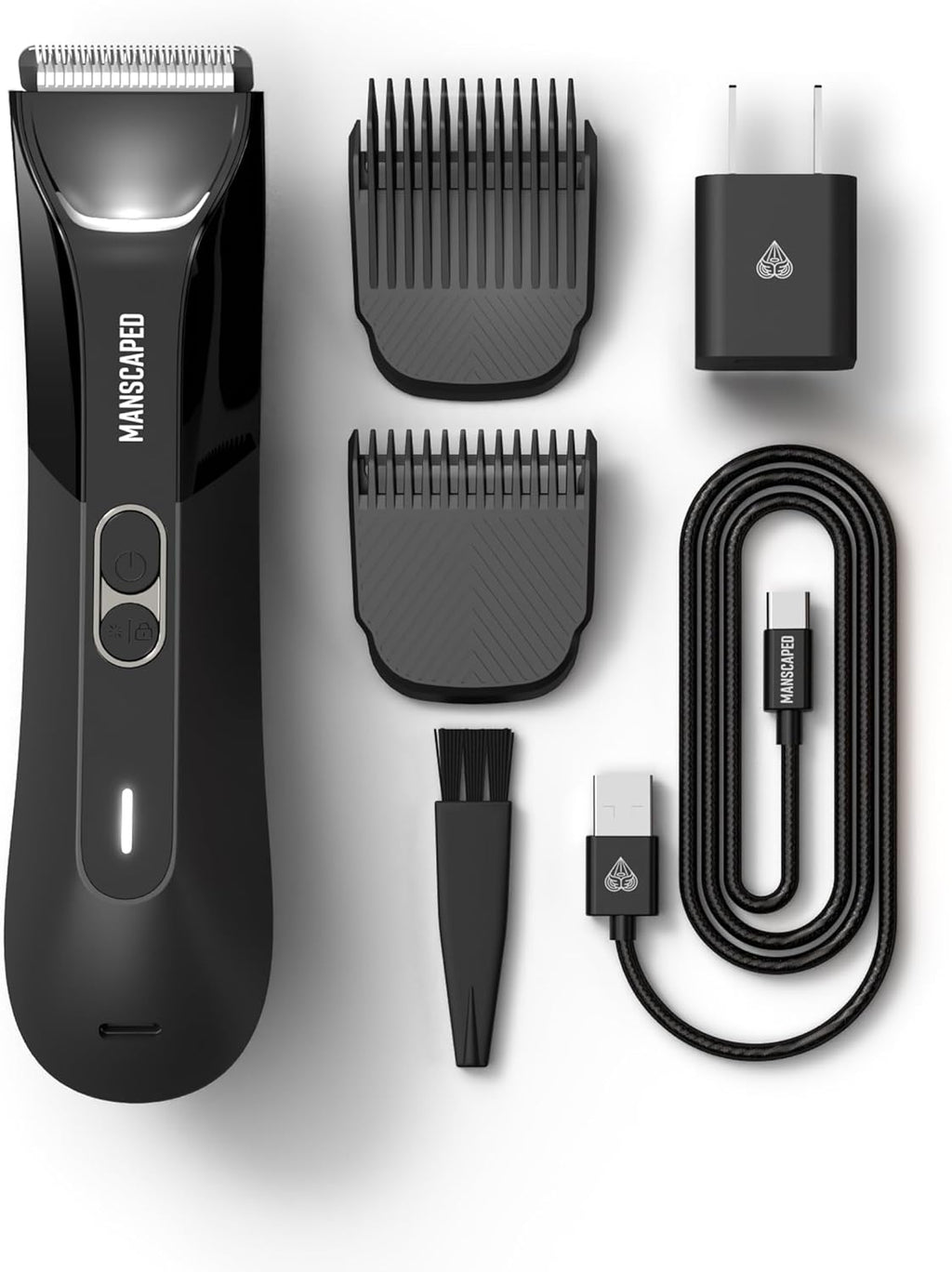 MANSCAPED® The Lawn Mower® 4.0 PRO - Groin & Body Hair Trimmer, Updated SkinSafe® Trimmer Blade, Waterproof Wet/Dry Groomer, USB-C & Wireless Charging Compatible, Men’s Ball Shaver with Travel Lock