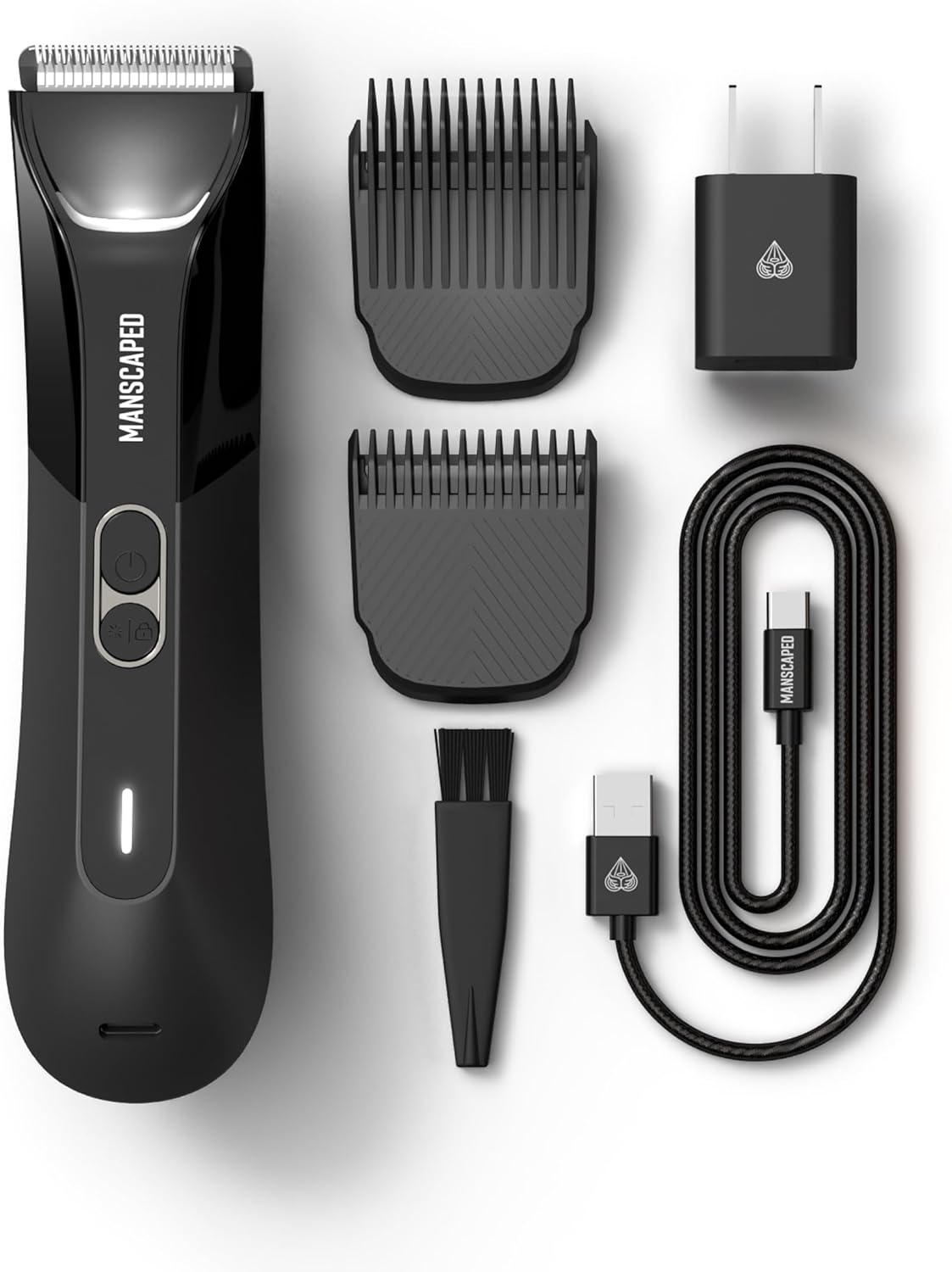 MANSCAPED® The Lawn Mower® 4.0 PRO - Groin & Body Hair Trimmer, Updated SkinSafe® Trimmer Blade, Waterproof Wet/Dry Groomer, USB-C & Wireless Charging Compatible, Men’s Ball Shaver with Travel Lock