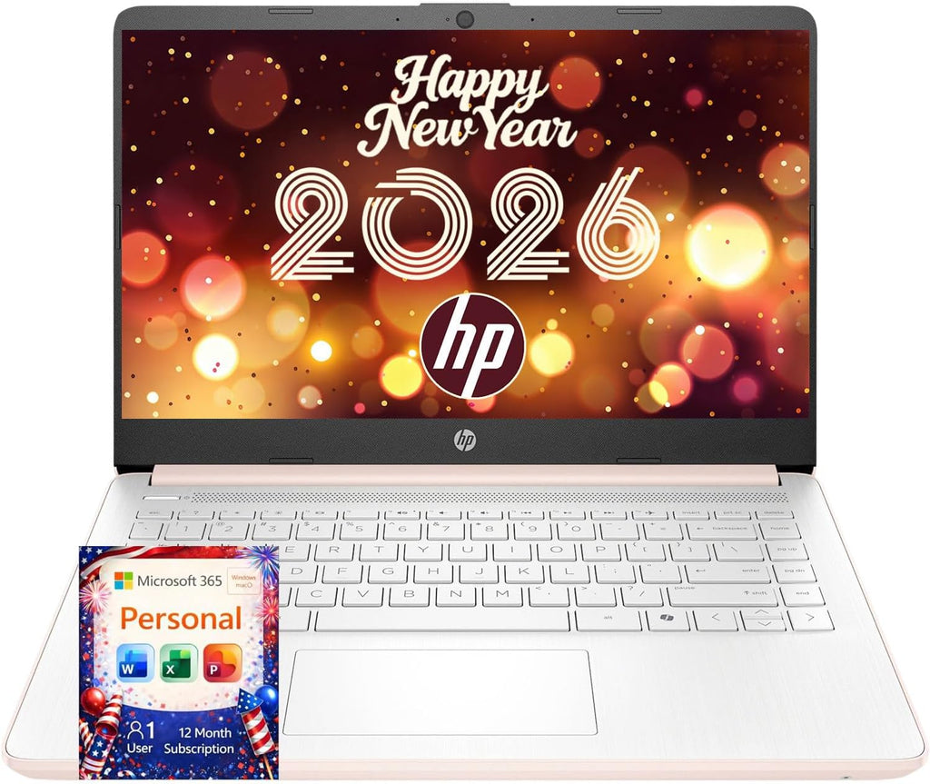 HP Latest Ultrabook Laptop with Copilot AI - 1.3TB Storage - 8GB RAM - Intel Core | Microsoft Office 365 Included  320GB SSD + 1TB Cloud Storage  Webcam  Windows 11 no Mouse | Essential Laptop