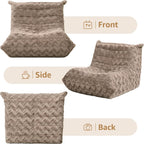 Bean Bag Chairs for Adults Giant Bean Bag Chair Memory Foam BeanBag Chair Bean Bag Sofa with Filler Faux Fur Fireside Beanbags Lazy Sofa for Living Room Bedroom Office (Brown Chevron, Single)