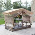 Outdoor Glider Benches for Outside Porch Patio Yard Retro Metal Glider Chair Outdoor