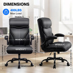 AreShark Office Chair - Executive High Back Breathable Comfy Desk Chair with Lumbar Support - Ergonomic Leather Rolling Swivel Computer Chair with Rock Function for Working Studying Gaming Relaxing