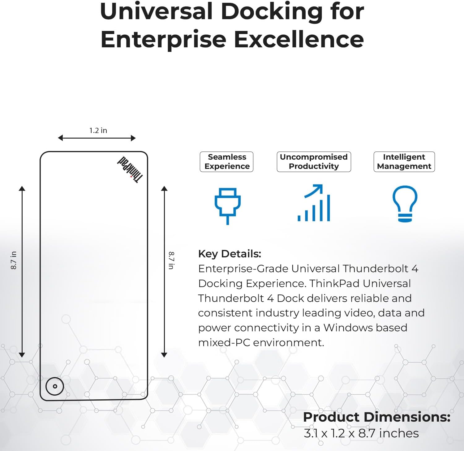 40B00300US Lenovo Docking Station USB C Bundle - 1 Year Warranty  Supports 4K Display  Thunderbolt 4 Dock with 300W Adapter  Anyhdd HDMI  DisplayPort  Thunderbolt Cables & Cloth