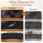Modular Sectional Sleeper Sofa,134 Inch Boneless Cloud Couch for Living Room, U Shaped 5 Seat Sofa with 2 Storage Pockets& 2 Cup Holders, Free Combination, No Assembly Required (Dark Grey)