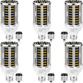 50W 6 pack LED Corn Light Bulb,3000K Warm White 6500LM(500W Equivalent ) Commercial GradeE26/E39 Medium Mogul Base LED Lamp,Large Area Lights For Outdoor Indoor Garage Warehouse Factory Bay Light