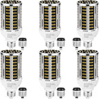 50W 6 pack LED Corn Light Bulb,3000K Warm White 6500LM(500W Equivalent ) Commercial GradeE26/E39 Medium Mogul Base LED Lamp,Large Area Lights For Outdoor Indoor Garage Warehouse Factory Bay Light