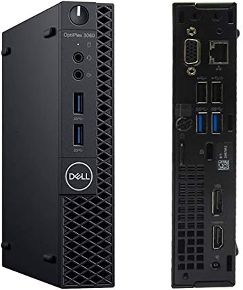 Dell OptiPlex 3060 Micro PC with Intel Core i3-8100T 3.1 GHz, 8GB RAM, 128GB Solid State Drive, Windows 11 Pro (Renewed)