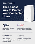 Gryphon AX – Ultra-Fast Mesh WiFi 6 Parental Control Router – Advanced Content Filters and Next-Gen Firewall - 4.3 Gbps Across 3 000 sq. ft. per Router for Multi-Device Households