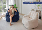 MAXYOYO Bean Bag Chair, Bean Bag Sofa with Filler, Cozy Living Room Chair for Adults and Kids, Stuffed Floor Sofa for Bedroom Dorm Reading, Navy