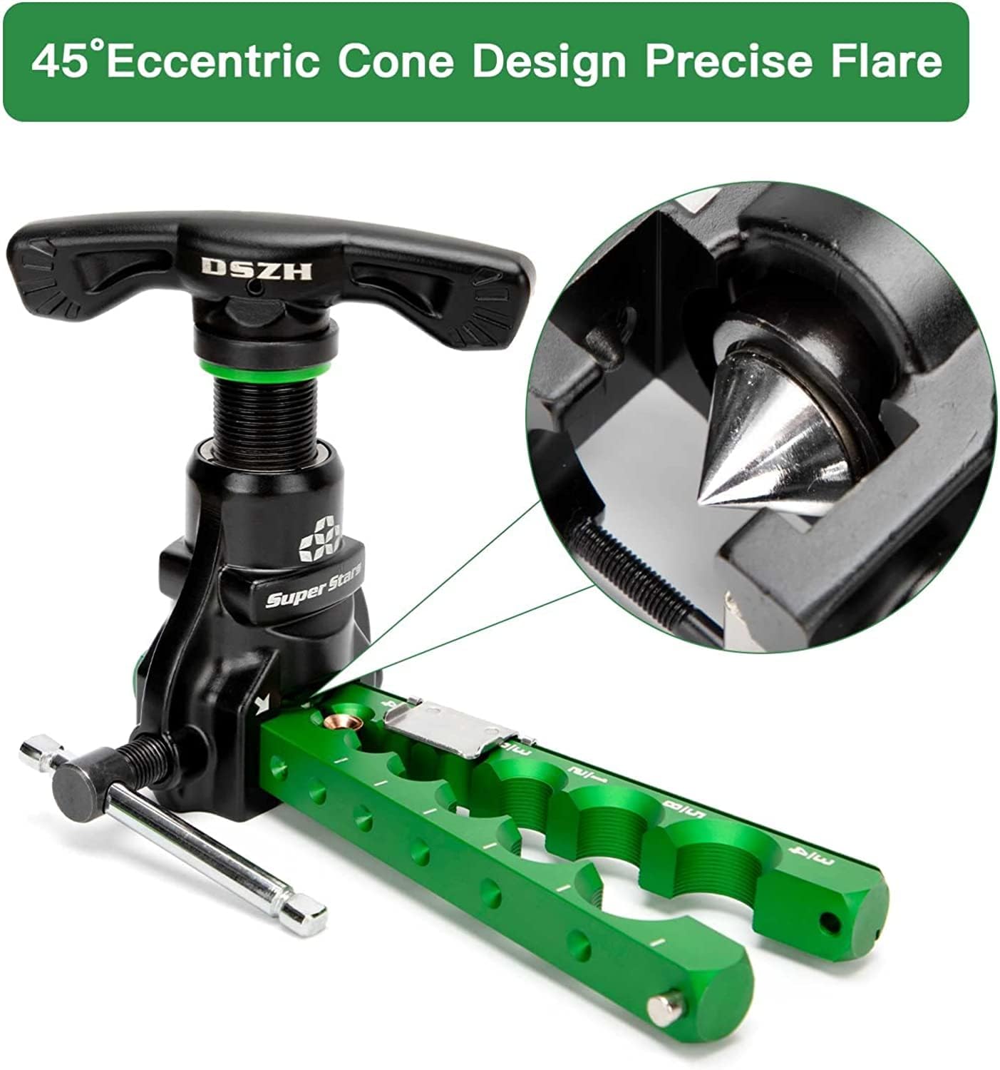 Flaring Tool Kit Pipe Expander Set 1/4" - 3/4" Tubing Pipe Flare Tool HVAC 45° Eccentric Type Flare Tool with Pipe Cutter for Copper/Aluminum/Stainless Steel Pipes Refrigeration