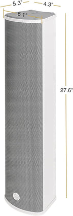 Sound Town Four 70V/100V 4x5 Weather-Resistant Column Array Passive Speakers  with IP55-rated Aluminum Enclosure  for Home & Commercial Installations  Grey (TARVOS-CL45GX4)