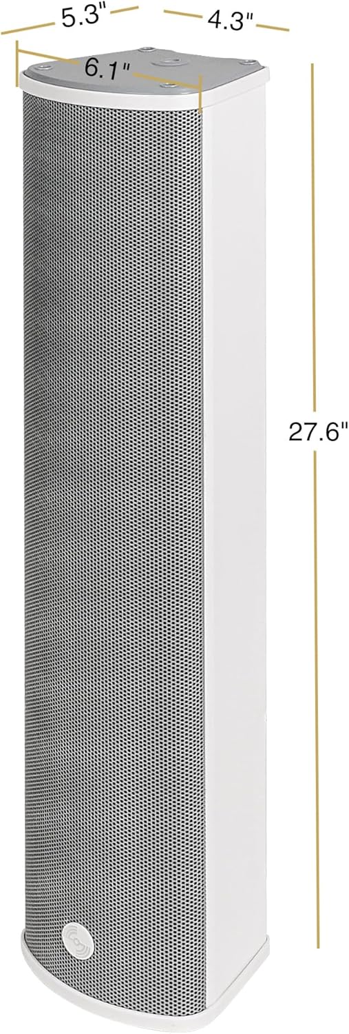 Sound Town Four 70V/100V 4x5 Weather-Resistant Column Array Passive Speakers  with IP55-rated Aluminum Enclosure  for Home & Commercial Installations  Grey (TARVOS-CL45GX4)