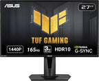 ASUS TUF Gaming 27" 2K HDR Gaming Monitor (VG27AQ) - QHD (2560 x 1440)  165Hz (Supports 144Hz)  1ms  Extreme Low Motion Blur  Speaker  G-SYNC Compatible  VESA Mountable  DisplayPort  HDMI Black