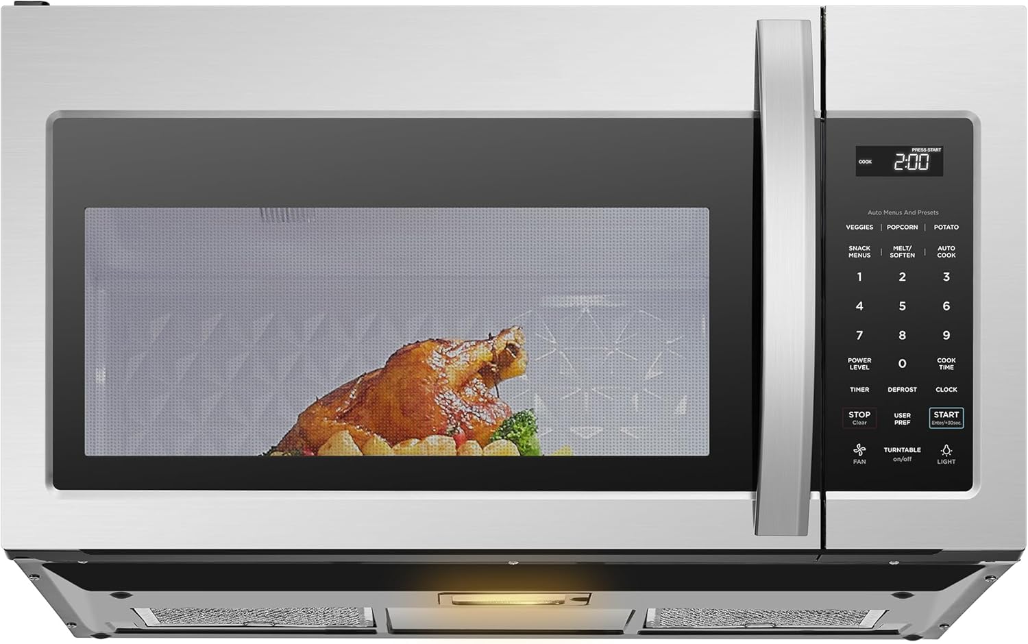 Midea MOR17BSA-SS 1.7 Cu.ft. Over The Range Microwave Oven with Smart Touch Panel, Auto Cooking Menu, 1000 W, 300 CFM Ventilation, in Stainless Steel