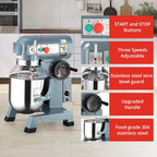 Towallmark 15QT 600W Commercial Food Mixer, 3 Speeds Adjustable, Stainless Steel Bowl Stand Mixer With Safety Guard, Premium for Bakeries Restaurants Pizzerias