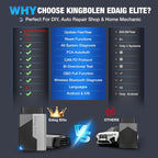 Ediag Elite KINGBOLEN Bluetooth OBD2 Scanner, Lifetime NO Cost Update Bidirectional Scan Tool for iOS & Android, Wireless Full System Car Diagnostic Scanner, 15+ Reset Service, CANFD, FCA AutoAuth