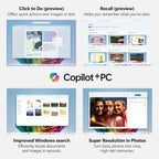 acer Aspire 14 AI Copilot+ PC | 14" WUXGA Display | Intel Core Ultra 5 Processor 226V | NPU: Up to 40 Tops - GPU: Up to 53 Tops | Intel ARC 130V | 16GB LPDDR5X | 512GB SSD | Wi-Fi 6E | A14-52M-51S1