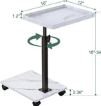 C Table End Table Adjustable Height, 360°Swivel TV Tray Table for Small Spaces, Couch Tables That slide under, C Shaped Side Tables living room and bedroom for Sofa, Bed,Chair, Snack (1, White)