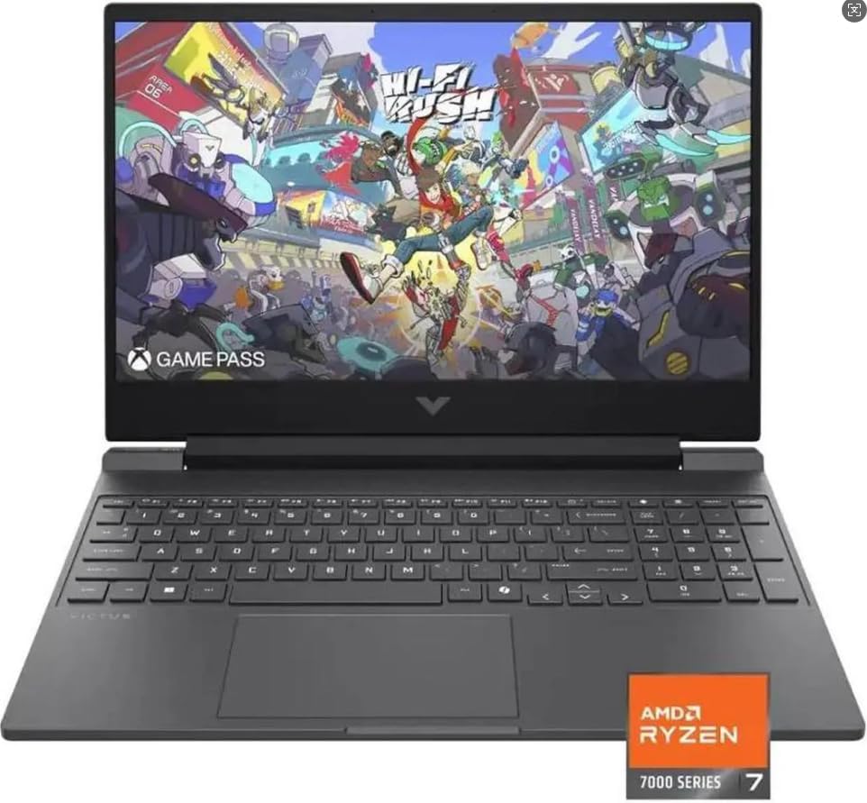 HP Victus 15.6" 144Hz Full HD Gaming Laptop | AMD Ryzen 7 7445HS |NVIDIA GeForce RTX 4050|Copilot |Backlit| 16GB RAM DDR5 | 512GB SSD |Mica Silver |Windows 11 Home |Bundle with Mouse Pad