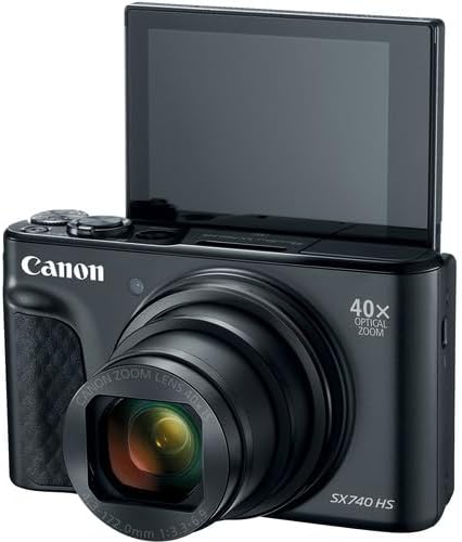 Canon PowerShot SX740 HS Digital Camera | 20.3MP CMOS Sensor  40x Optical Zoom  4K UHD Video  Wi-Fi & Bluetooth | Compact Point-and-Shoot Camera with Bag and 64GB Card
