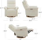 CHITA Power Recliner Chair, Electric Triple-Motor Swivel Glider Nursery Rocking Chair with Adjustable Power Headrest and Lumbar Support, GREENGARD Gold Certified, Solid Wood Base, Linen