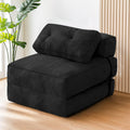 tantohom Folding Sofa Bed, Convertible Sleeper Chair with Pillow Foldable Mattress with Back Support,Space-Saving Sofa for Living Room,Bedroom (Black)