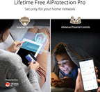 ASUS ZenWiFi XT9 AX7800 Tri-Band WiFi6 Mesh WiFiSystem (2Pack)  802.11ax  up to 5700 sq ft & 6+ Rooms  AiMesh  Lifetime Free Internet Security  Parental Controls  2.5G WAN Port  UNII 4  White