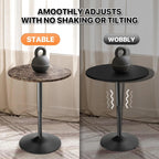 Magshion 23.5'' Round Adjustable Height Wood Bar Pub Table Adjustable Range 27.5"-36" Living Room Dining Room Bar Cocktail Table (Marble Brown)