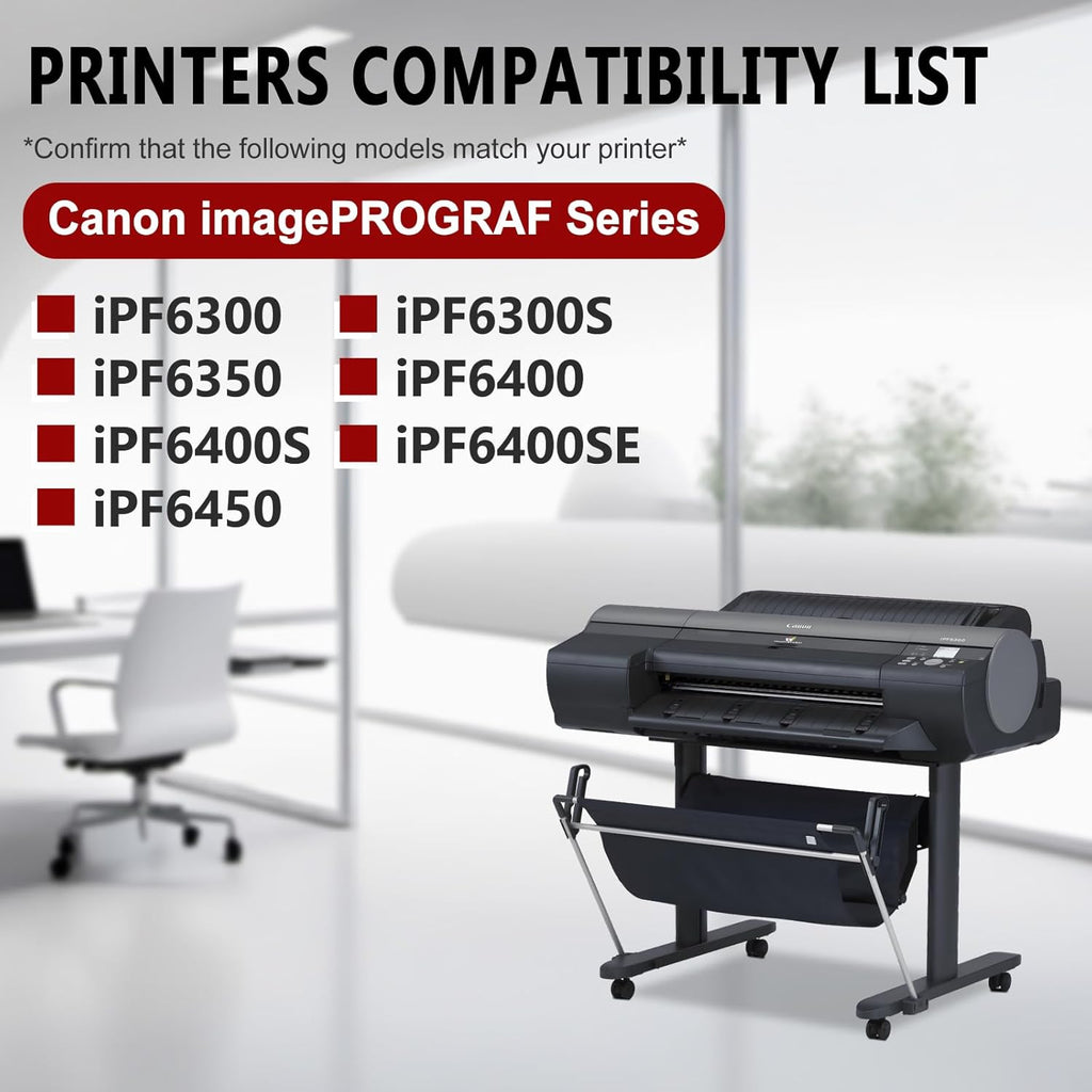 PFI106 Ink Cartridge Set PFI-106 Remanufactured Ink Tank for Canon imagePROGRAF iPF6300 iPF6300S iPF6350 iPF6400 iPF6400S iPF6400SE iPF6450 (12Pack  MBK BK PGY C M Y PM PC BL GR RED GY)