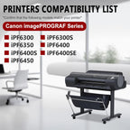 PFI106 Ink Cartridge Set PFI-106 Remanufactured Ink Tank for Canon imagePROGRAF iPF6300 iPF6300S iPF6350 iPF6400 iPF6400S iPF6400SE iPF6450 (12Pack  MBK BK PGY C M Y PM PC BL GR RED GY)