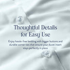 Brooklinen Luxury Sateen Duvet Cover - 100% Cotton, King/California King Size in Sky with Extra-Long Corner Ties and Button Closure - Best King/Cali King Duvet Covers
