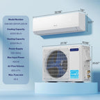 DELLA Serena Series 12000 BTU Mini Split AC, Energy Star 22 SEER2 115V, 1 Ton Inverter Heat Pump Ductless AC System for Rooms up to 550 Sq.Ft, WiFi & Alexa Control, Pre-Charged, 16.4ft Install Kit