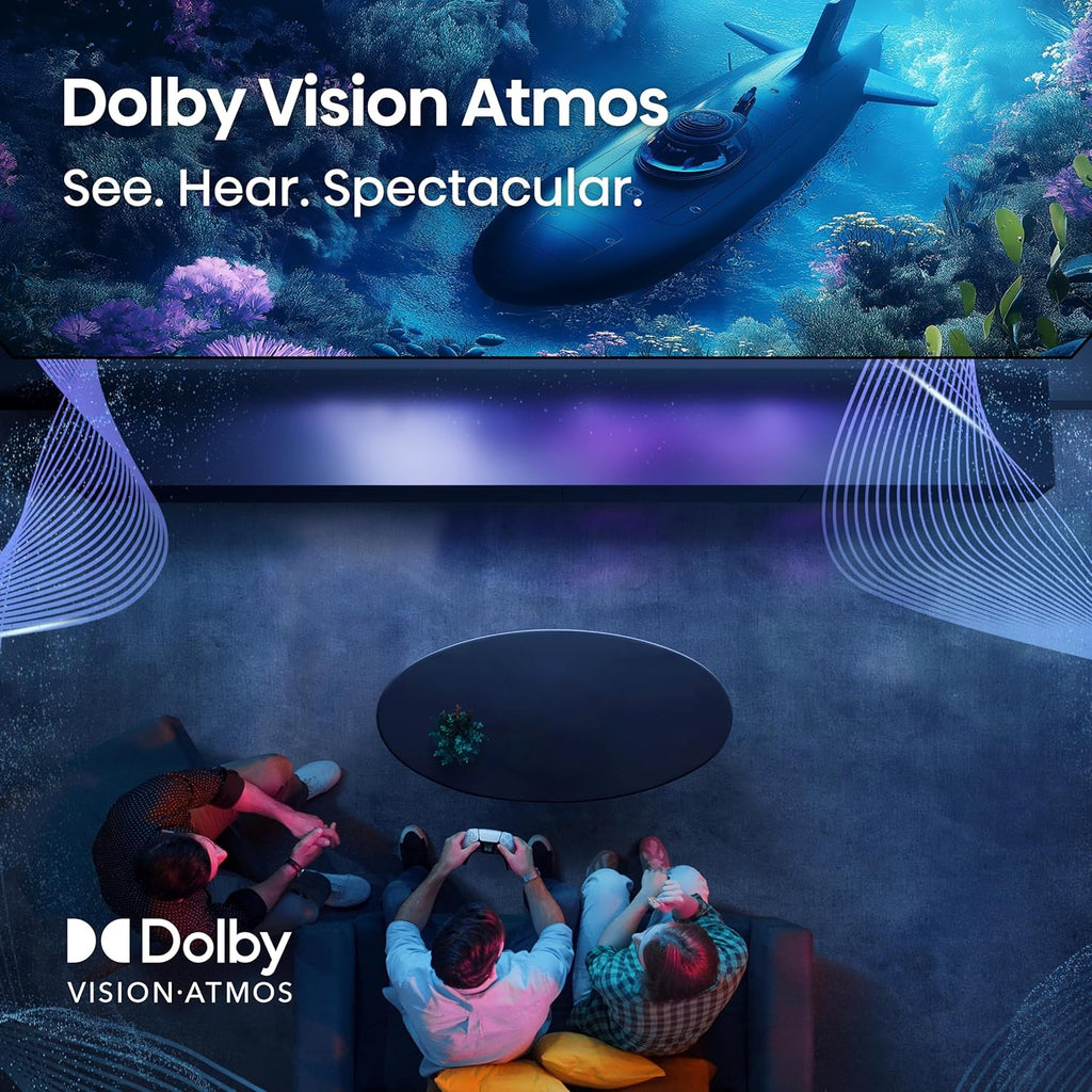 Hisense 65" E6 Cinema Series Hi-QLED 4K UHD Smart Fire TV (65E6QF  2025 Model) -AI Light Sensor  Dolby Vision · Atmos  Voice Remote with Alexa  Motion Rate 120  HDR 10+ Adaptive  Game Mode Plus